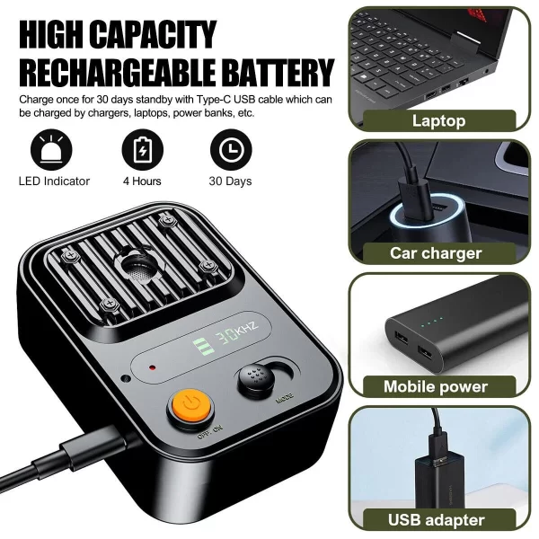 Dispositif Anti-aboiement à 3 Modes, dissuasion des aboiements Rechargeable pour chiens intérieurs/extérieurs – Image 5