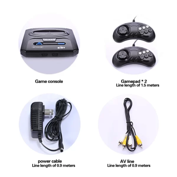 Console de jeu vidéo TV rétro pour Nes, jeux 8 bits, deux manettes de jeu, cartouche 500 en 1, tous les jeux différents, cadeau – Image 6