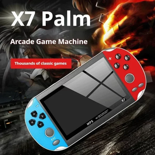 Console de jeu Portable X7, écran HD de 4.3 pouces, sortie intégrée, plus de 10000 jeux classiques, lecteur de jeu Audio et vidéo Portable pour jouer – Image 6