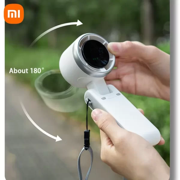 Xiaomi Mini Ventilateur à turbine - Portable USB rechargeable portable pour le camping de bureau et l'alpinisme col suspendu petit ventilateur – Image 5