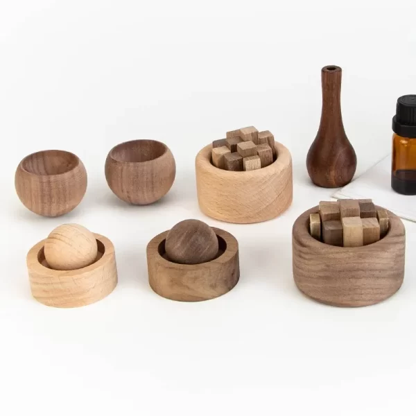 Huile essentielle sphérique en bois massif pour l'amélioration du parfum, aromathérapie de la chambre à coucher, élimine les odeurs de la pièce avec la décoration de la maison – Image 11