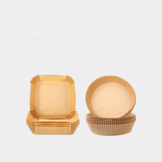 50pcs / Set Air Fryer Paper jetable parchemin de bois Pulpe vapeur Cheesecake Air Fryer Accessoires papier de cuisson pour Air Fryer