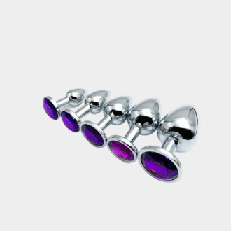 Métal Anal Plug Base de bijoux débutant à expert 5 taille Butt Plug, Adult Toys queue femelle / masculine Dildos jouets sexuels Couples Jeu adulte