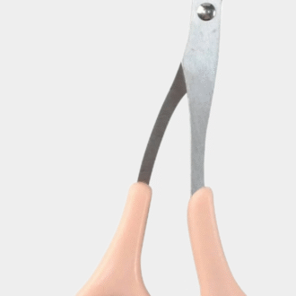 Pink eyebrow trimming scissors with built-in comb - stainless steel, precise grooming tool, creating perfect eyebrows