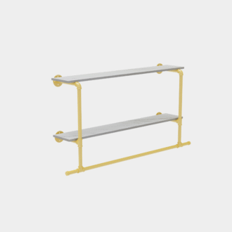 Étagère murale en bois T1 pour les vêtements de tuyaux industriels, étagères flottantes, étagère de détail T1 pour les vêtements T1
