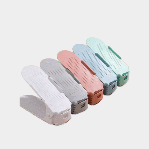10pcs Empilateur de chaussures réglable Chaussures organisateur Emplacements de chaussures économiseur d'espace Double Deck Rack Holder pour l'organisation du placard Chaud