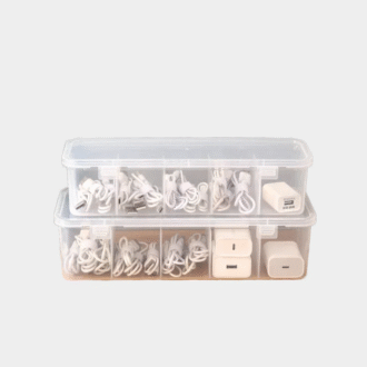 Cable de données transparent organisateur de cas Classification de l'organiseur de carte anti-poussière avec couvercle Clutter Collector Box pour Office Home