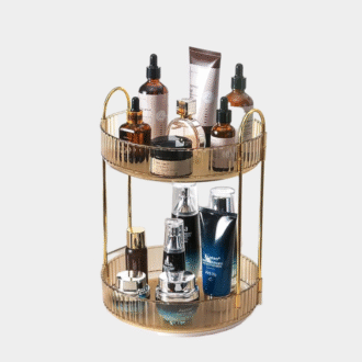 Organisateur de maquillage rotatif pour la vanité, stockage de soins de la peau de haute capacité Parfum Cosmétique Dresser Organizer Comtoir 360 Spinning