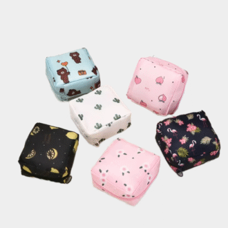 Feminine serviette sanitaire tampon sac de stockage organizer imperméable portable sac de dessin animé modèle de serviette sanitaire