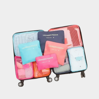 6pcs Set Voyage Sacs de stockage Valise Set d'emballage Cas de stockage Organiseur de bagages portables Vêtements Chaussures Organiseur pliable