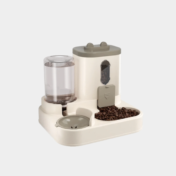 Distributeur d'eau et de nourriture pour chat 2 en 1, entièrement automatique intégré, distributeur d'eau et d'alimentation pour chat, distributeur d'eau mignon