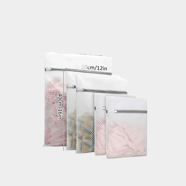 Sacs à linge en maille 5 pièces, sacs de rangement de linge en maille nid d'abeille durables, sac de Machines à laver réutilisables