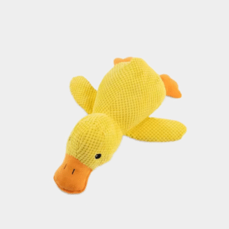 Chien endormi avec un chien câlin canard jouets pour soulager l'ennui du petit canard jaune animal de compagnie interactif en peluche poupée fournitures pour animaux de compagnie