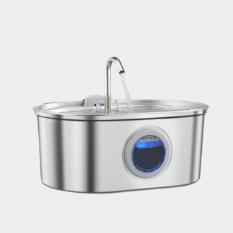 La fenêtre de distributeur d'eau pour chat en acier inoxydable de 3,2 L a un niveau d'eau, qui peut être observée, adaptée à de nombreux chats et de chiens