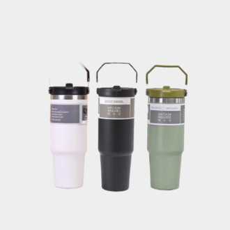 Tasse thermos en acier inoxydable de 30 Oz, matériau Tritan, poignée de ruban isolant sous vide Double couche, parfaite pour les boissons glacées et chaudes