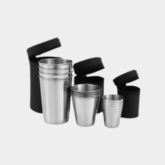 2025 4 pièces tasses en acier inoxydable de voyage en plein air Mini verres pour whisky vin avec étui verres portables 30 ml/70 ml/170 ml