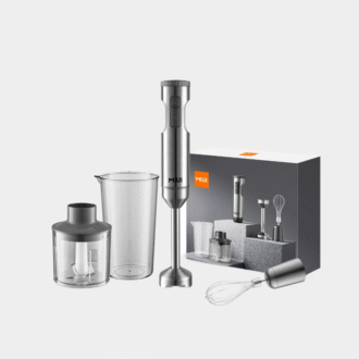 MIUI mélangeur à Immersion manuel 1000W puissant 4 en 1, mélangeur alimentaire en acier inoxydable, bécher de mélange de 700ml, processeur 500ml, fouet