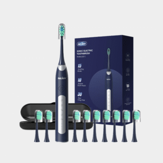 Sejoy JS10-1 brosse à dents électrique sonique avec 10 têtes de rechange brosses à dents électroniques étanches rechargeables
