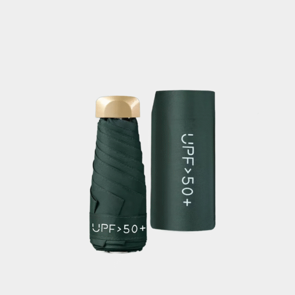 Mini parapluie Ultra léger à 5 plis, Compact, pour voyage, Protection contre le soleil et les UV, parapluie de poche avec poignée en caoutchouc, 1 pièce
