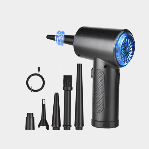 Souffleur d'air comprimé sans fil portable avec lumière LED, plumeau pour ordinateur et livre, 51000 tr/min, nettoyage du clavier d'ordinateur