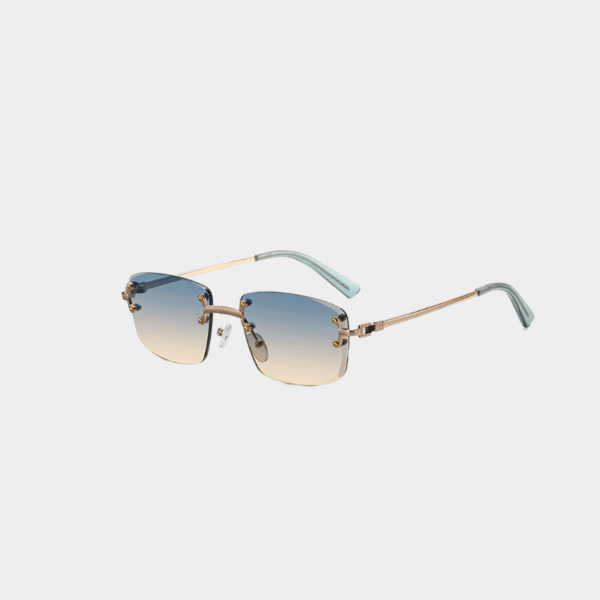 CATERSIDE Punk Rectangle Lunettes de soleil Hommes Femmes Designer de luxe Lentille Gradiente sans lunettes de soleil métallique pour hommes Sports 2024 UV400