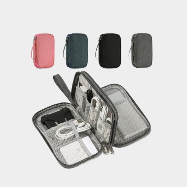 1pc rose / gris / noir / marine voyage portable sac de stockage de produits numériques câble de données USB organisateur casque chargement sac de trésor
