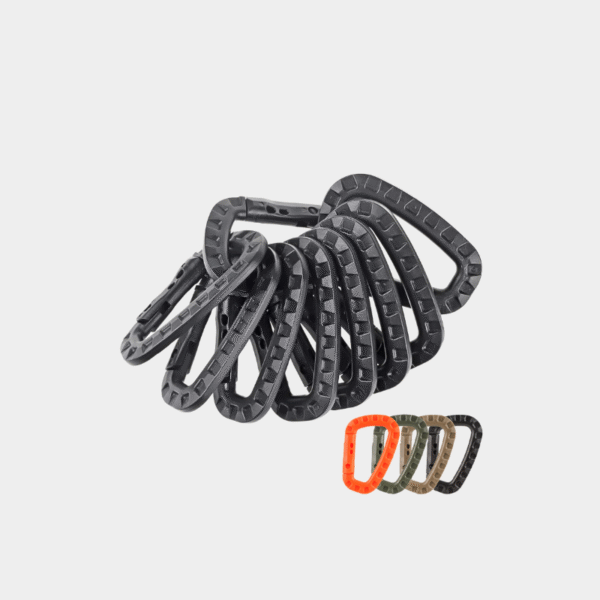 Mousqueton tactique en plastique de 3.5 pouces, 5 pièces, Clip Molle, porte-clés en forme de D, crochet à ressort dur, Camping en plein air, randonnée, outils EDC